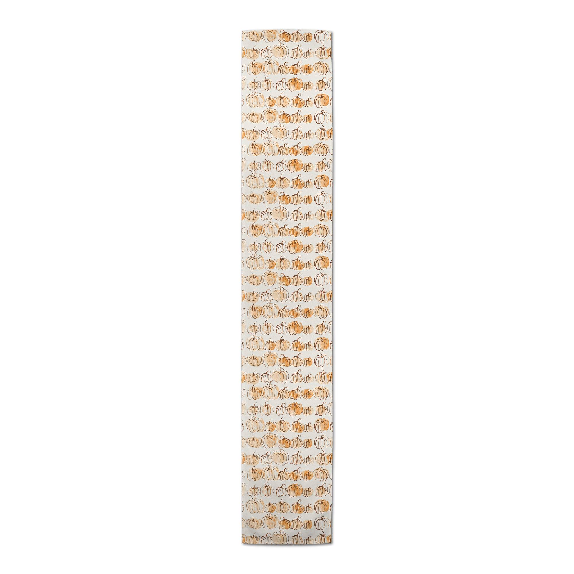 90" Fall Pumpkins Polyester Twill Table Runner